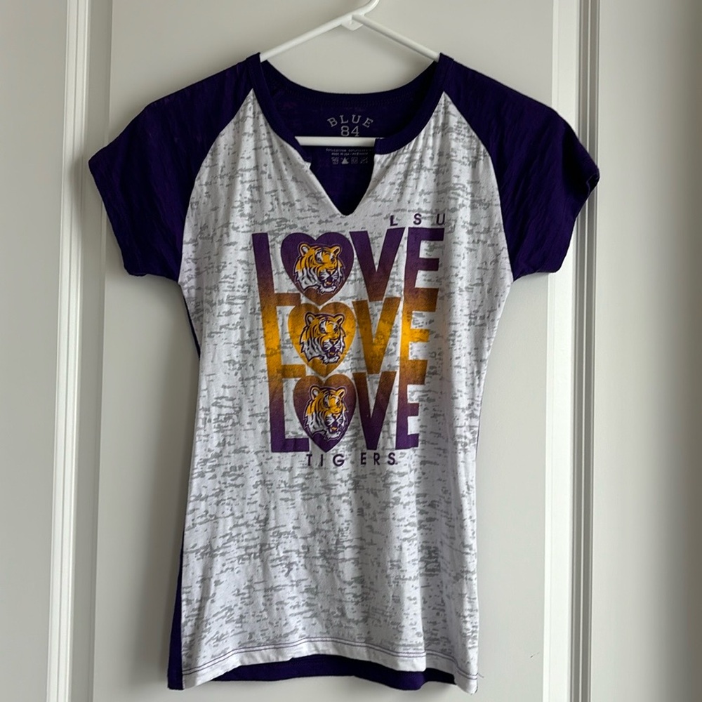 LSU Tigers Purple and White Graphic Tee